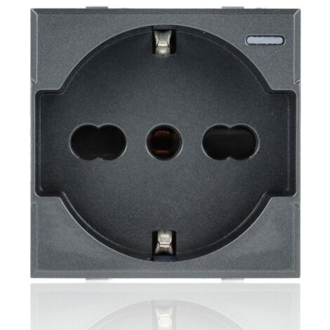 BTICINO HS4140/16 - Presa Standard Tedesco E Bipasso 10/16A 250 V Ac - Antracite - Axolute
