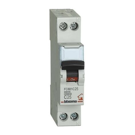 BTICINO Interruttore Magnetotermico Modulare Btdin-Rs 1P+N 25A