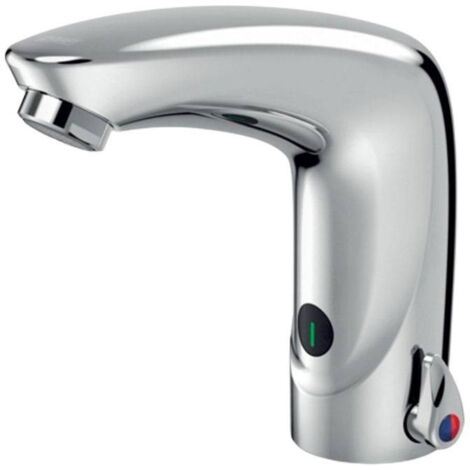 Rubinetto miscelatore automatico cromato per lavabo a batteria con sensore ad infrarossi modello settemix a pile DMP