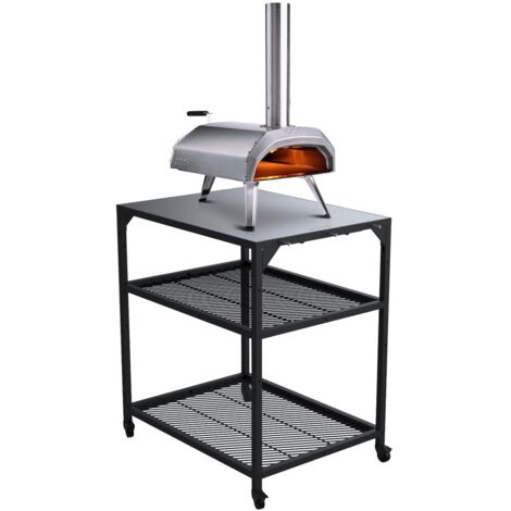 Onlyfire Carrello Per Barbecue E Forno Pizza - 80x80x83cm, Piano Acciaio Inox, Ruote, Cucina Esterna - Foto 8
