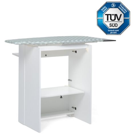 Asse da stiro completo 1010 x 490 mm – Rivestimento in cotone e alluminio – Altezza regolabile 92 cm – Mobiletto con ruote antigraffio – Foppapedretti (1/8)