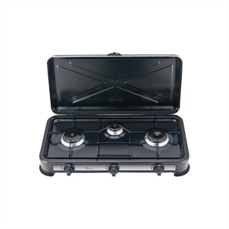 FORNELLO A GAS GPL/METANO 3 FUOCHI CON VALVOLA DI SICUREZZA GRIGLIA - Foto 2