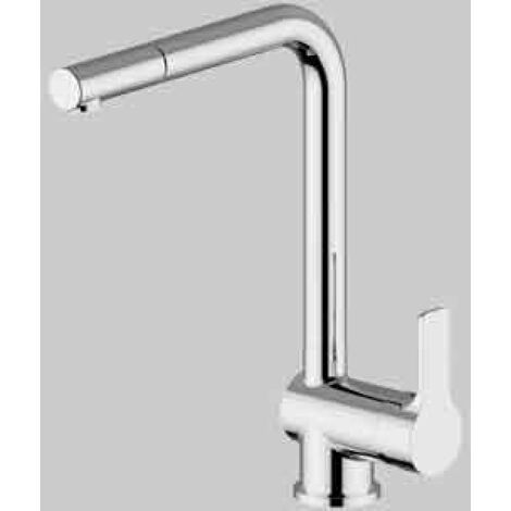 TEOREMA RUBINETTERIA Serie Goodlife Miscelatore Monocomando Lavello Con Doccino Estraibile Cromo