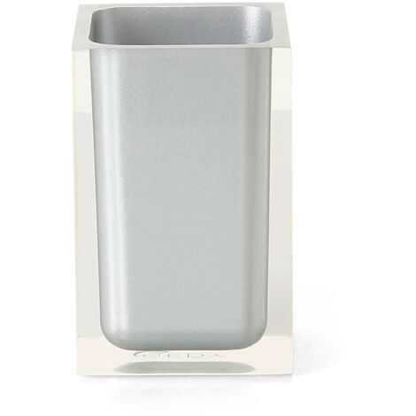 Portaspazzolini d'appoggio in resina RA98 Gedy serie RAINBOW Argento