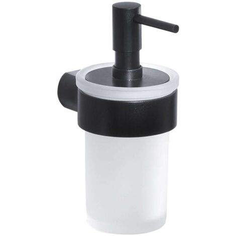 Dosasapone con erogatore in plastica da muro in ottone e Cromall PI81 Gedy serie PIRENEI Nero Opaco