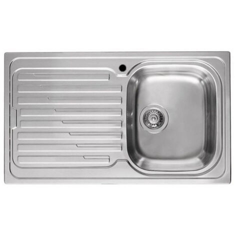Lavello Elleci Incasso 1 vasca 86x50 Vasca a Destra Sky 400 Satinata Acciaio/Inox LIK400SACDX