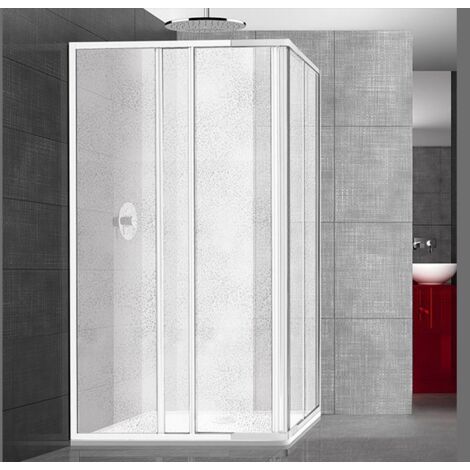 OCEANO DISTRIBUZIONE Box Cabina Doccia Angolare In Acrilico Smeralda Bollicine 70x90