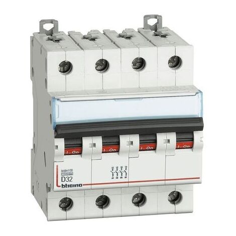 Bticino interruttore magnetotermico 4P D 32A 10kA 4 moduli FH84D32