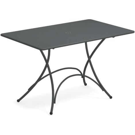 Tavolo pigalle emu 118x76 cm ferro antico in acciaio verniciato pieghevole