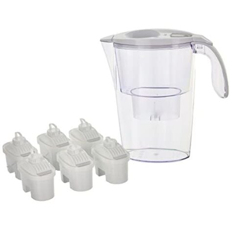 Wessper Caraffa Filtrante In Vetro Con 1 Cartuccia (Compatibile Con Brita Maxtra), Elimina Cloro