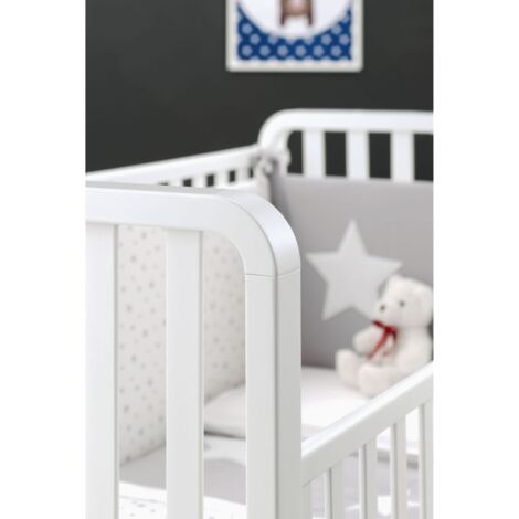Lettino Evolutivo Glam Bianco 8 In 1 Con Materasso E Set Tessile Avana