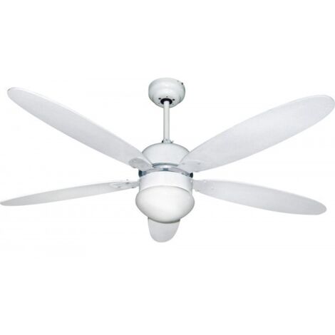 Ventilatore da soffitto Zephir zfr911b 5 pale con luce 60w Ø130cm bianco