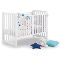 AZZURRA Lettino Evolutivo Glam Bianco 9 In 1 Con Materasso E Set Tessile Grigio