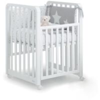 AZZURRA Lettino Evolutivo Glam Bianco 9 In 1 Con Materasso E Set Tessile Avana
