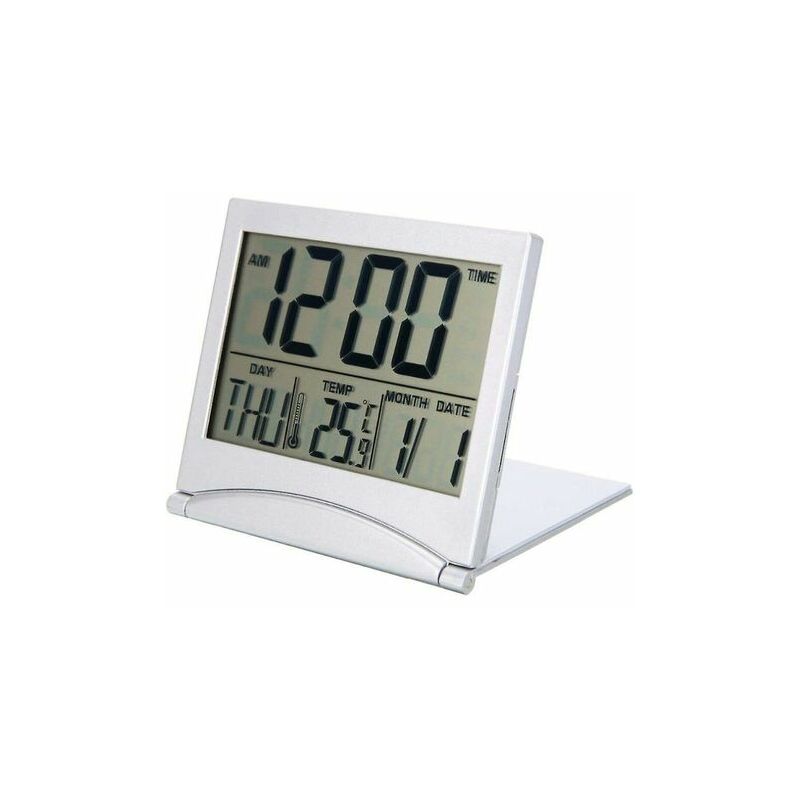 DEWIN Flüssigkristall-Digitaluhr – ultradünne Autouhr,  Mini-Tisch-Elektronikuhr mit Auto-Armaturenbrett, elektronische Uhr mit  Zeit- und Kalenderanzeige
