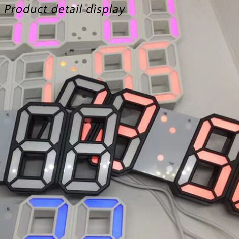 Intelligente 3D-Digitaluhr, Wecker, digitale Wanduhr, LED, elektronisches  Geschenk, Wecker, Blau