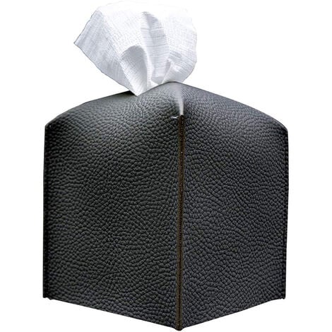 Taschentuch-Aufbewahrungstasche aus Leder, kreative Mode, verschiedene  Farben, einfache Taschentuchbox für den Haushalt, schwarz