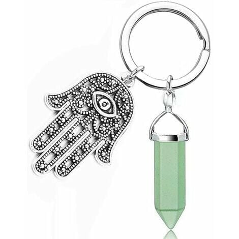Schlüsselanhänger für Frauen, (grüner Amethyst), sechseckiger Kristall- Schlüsselanhänger, Schutz, Reiki-Heilung, Schlüsselanhänger,  Angstlinderung, inspirierende Geschenke für Kolleginnen