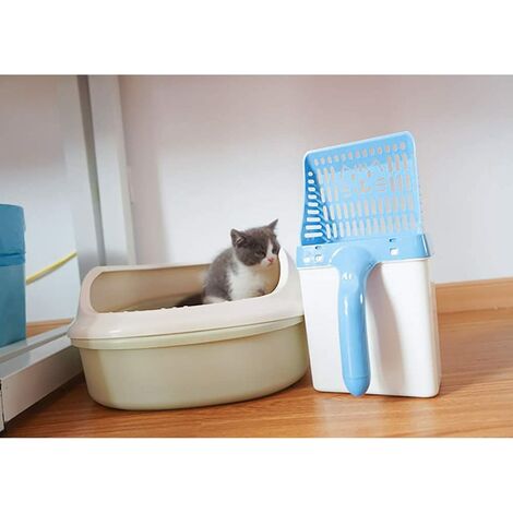 Katzenstreuschaufel Mit Verstellbarem Langgriff – Siebgleiches Design, Metallkopf, Abnehmbar – Für Saubere Katzentoilette