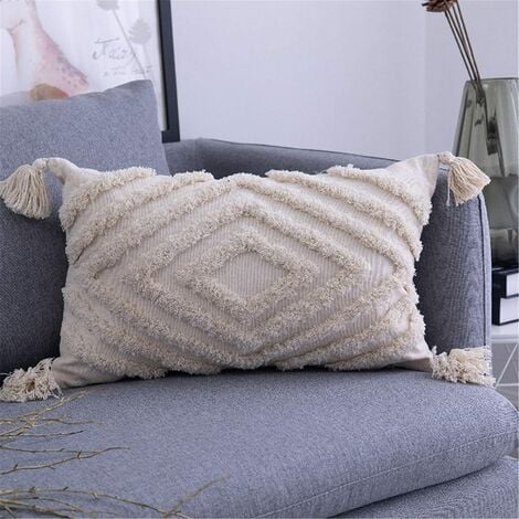 Kissen Baumwolle Boho Schlafzimmer für Dekokissen Sofa Stück Kissenbezüge 1 getuftete Wohnzimmer Kissenbezug Marokko