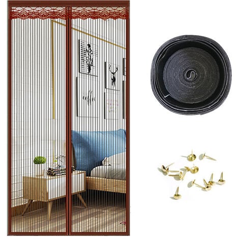 Fliegengitter Tür Magnet Insektenschutz, Magnetvorhang ist für Balkontür  Wohnzimmer und Terrassentür, Kinderleichte Klebemontage-Coffee 90230cm