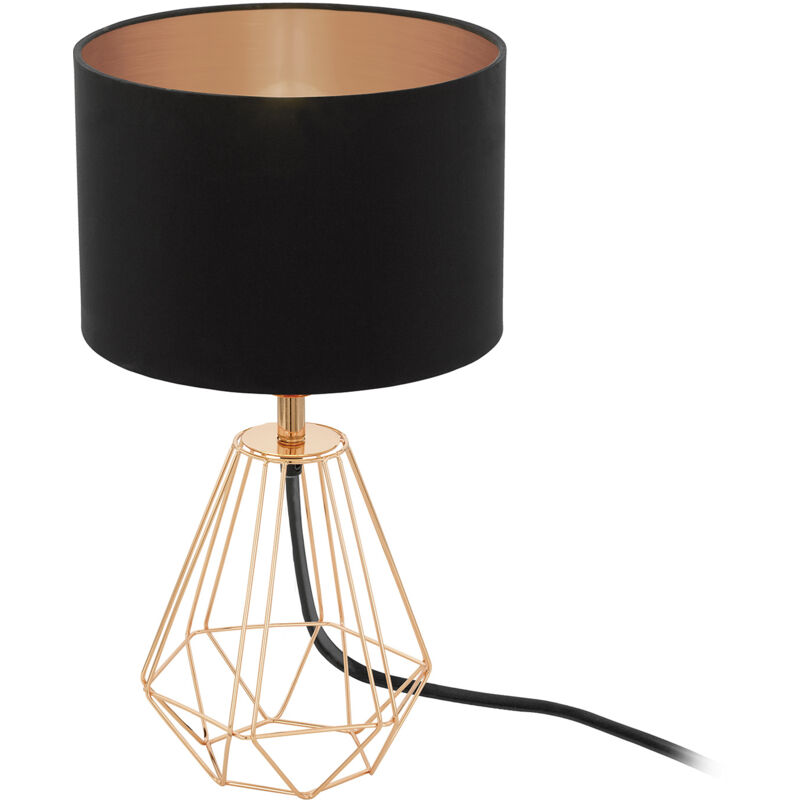 Lampada Da Tavolo Carlton 2 Acciaio Rame 1 Luce E14