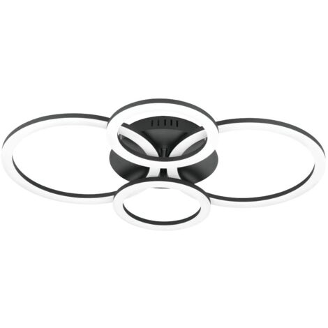 Plafoniera Moderna Parrapos-Z Led Acciaio Nero Diffusori Tondi (1/5)