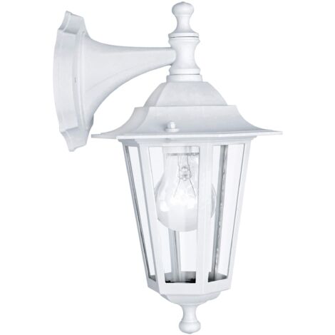 Applique Esterno Classica Laterna 5 Alluminio Bianco Vetro 1 Luce E27