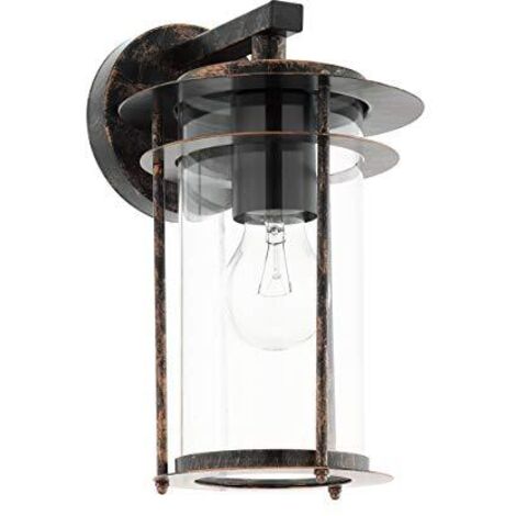 Eglo valdeo lampada da parete 60w attacco grande e27 in metallo zincato colore rame 96241
