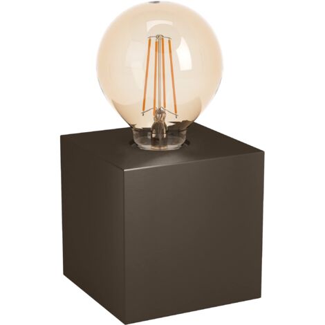 Eglo Lampada da tavolo Prestwick 2, lampada da tavolo a fiamma industriale, lampada da letto in metallo, lampada soggiorno in bronzo scuro, lampada con interruttore, versione E27 (1/5)