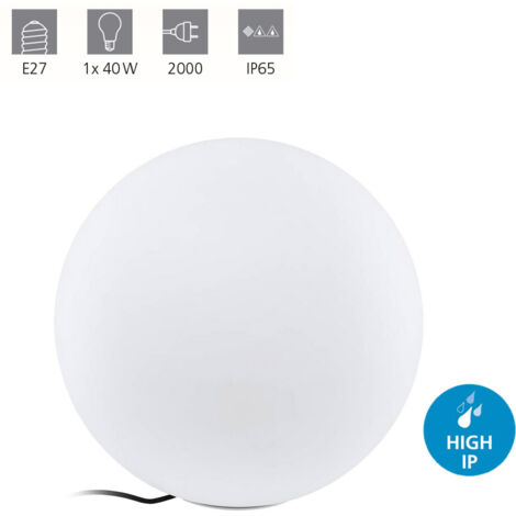 Sfera Esterno Contemporanea Monterolo Policarbonato Bianco 1 Luce E27 30Cm
