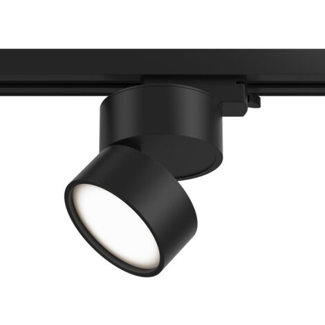 Faretto Per Binario Tondo Orientabile Onda In Metallo 12W Nero 1 Luce Calda (1/2)