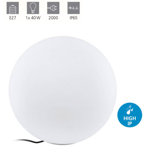 Sfera Esterno Contemporanea Monterolo Policarbonato Bianco 1 Luce E27 39Cm