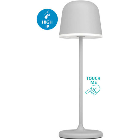 Lampade Da Tavolo Esterno Mannera Alluminio Grigio Policarbonato Bianco Led