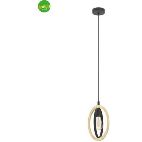 Lampadario Sospeso Basildon Eglo 1xE27 Nero