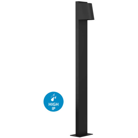 Piantana Esterno Moderna Stagnone Alluminio Nero Vetro Bianco 1 Luce Gu10 (1/5)