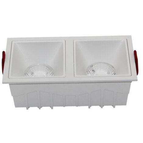 Faretti Led Doppio Doppio Faretto Da Incasso Moderno Alfa Led Alluminio Bianco 15W Dimm.