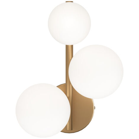 Maytoni Dallas Lampada da parete moderna a 3 luci oro, paralume bianco opaco, G9