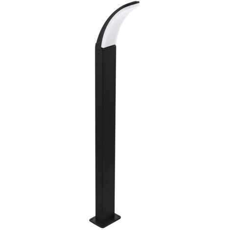 Paletto Esterno Contemporaneo Fiumicino Alluminio Nero Policarbonato Bianco Led