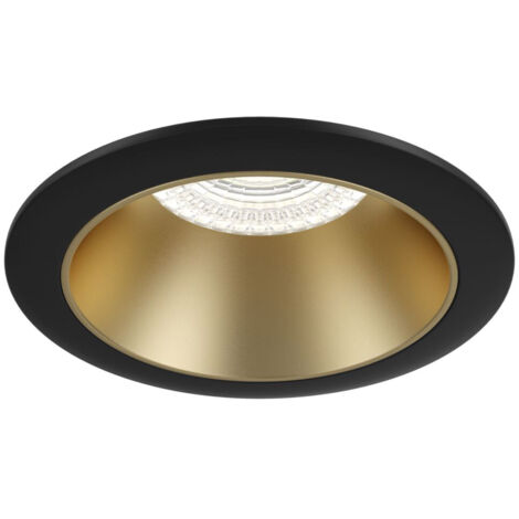Faretto Da Incasso Moderno Share Alluminio Nero 1 Luce Diffusore Oro 15W
