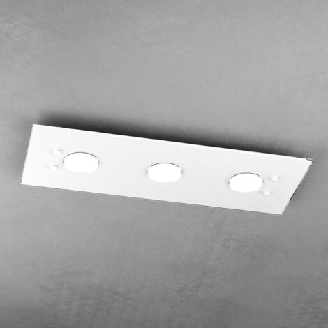 Plafoniera Moderna Rettangolare Path Vetro Bianco 3 Luci Gx53 (1/3)