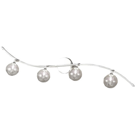 Applique Contemporanea Orizz Super Ball Metallo Cromo Vetro Pirex 4 Luci G9 (1/3)