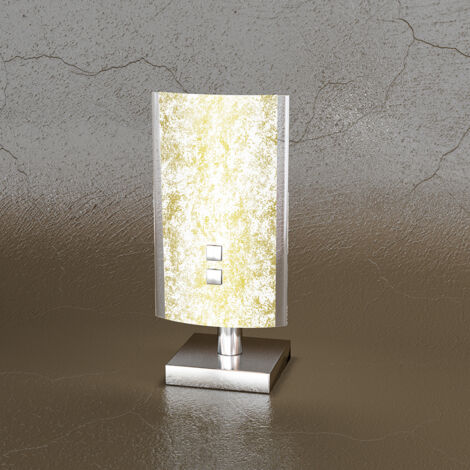 Abatjour Contemporaneo Shadow Metallo Bianco Vetro Foglia Oro 1 Luce G9 (1/3)