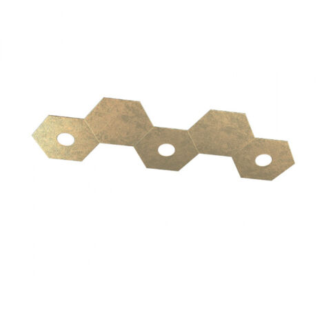 HEXAGON APPLIQUE-PLAFONIERA 3 LUCI + 2 DECORATIVO FOGLIA ORO 1142-3L2D-FO