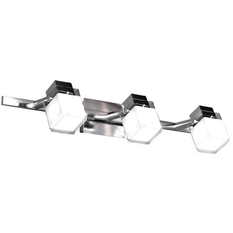 Applique Contemporanea Dice Metallo Cromo Vetro Trasparente Satinato 3 Luci G9 (1/3)