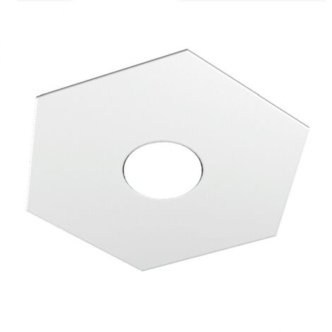 Plafoniera Industrial-Minimal Hexagon Metallo Bianco 1 Luce Led 12W