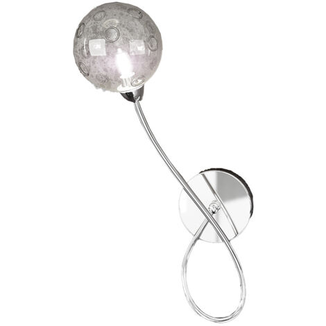 Applique Contemporanea Sx Super Ball Metallo Cromo Vetro Pirex 1 Luce G9 (1/3)