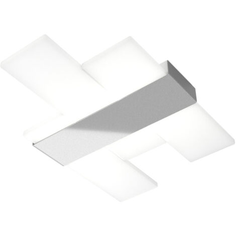 Plafoniera Moderna Flight Metallo Grigio Acrilico Bianco Led 30W CaldaNaturale (1/3)