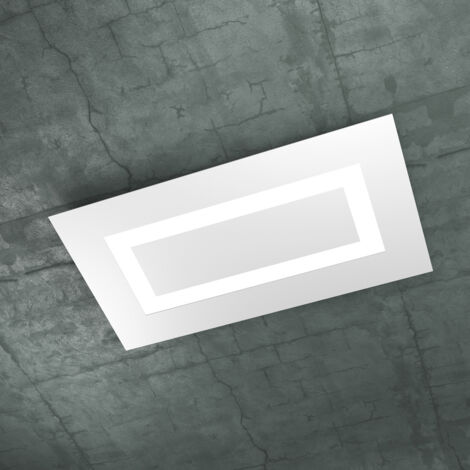 TOPLIGHT - Plafoniera Moderna Rettangolare Plate Metallo Bianco 4 Luci