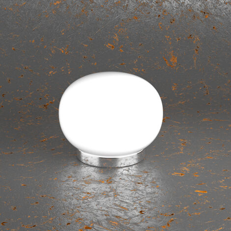 Abatjour Contemporaneo Soft Metallo Cromo Vetro Acidato Opaco 1 Luce E27 (1/2)